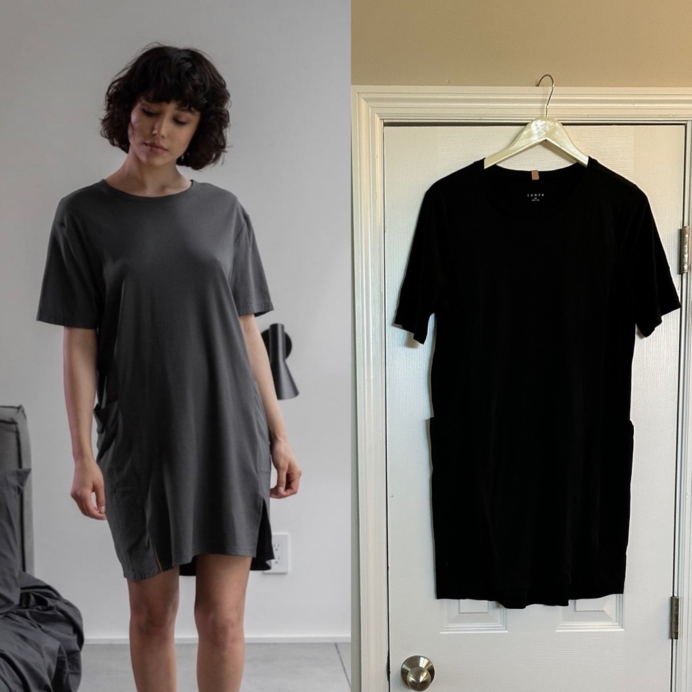 Lunya transdry black tee dress